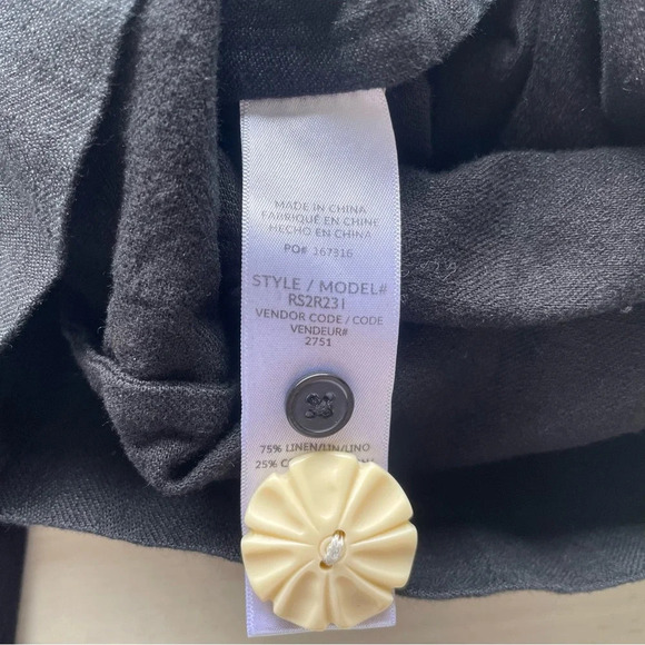 Mary Lawless Lee x Splendid Button Jumpsuit Black Linen Blend 22172 - Picture 11 of 15